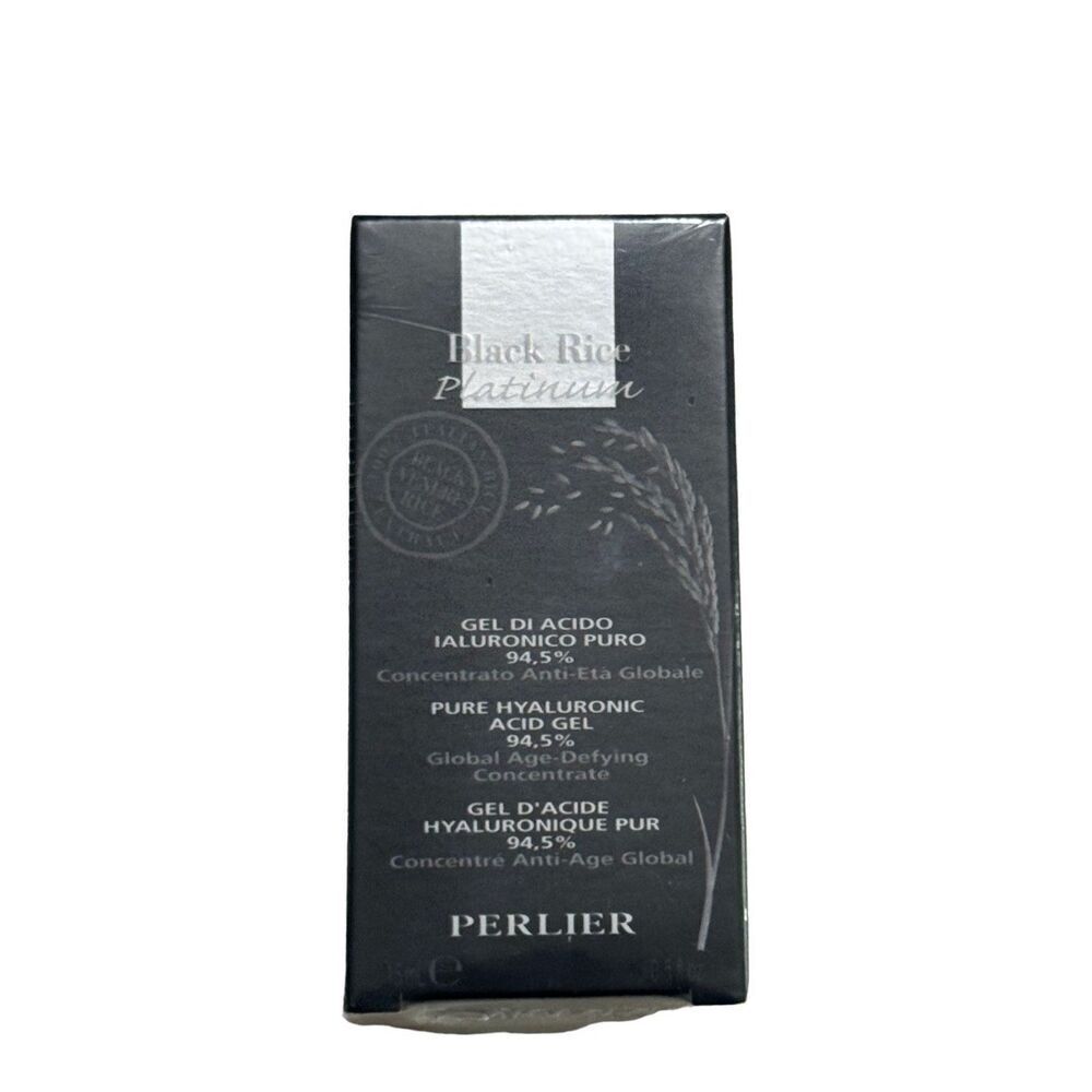 Perlier Black Rice Platinum Pure Hyaluronic Acid Gel 94.5% 0.5 oz NIB Sealed